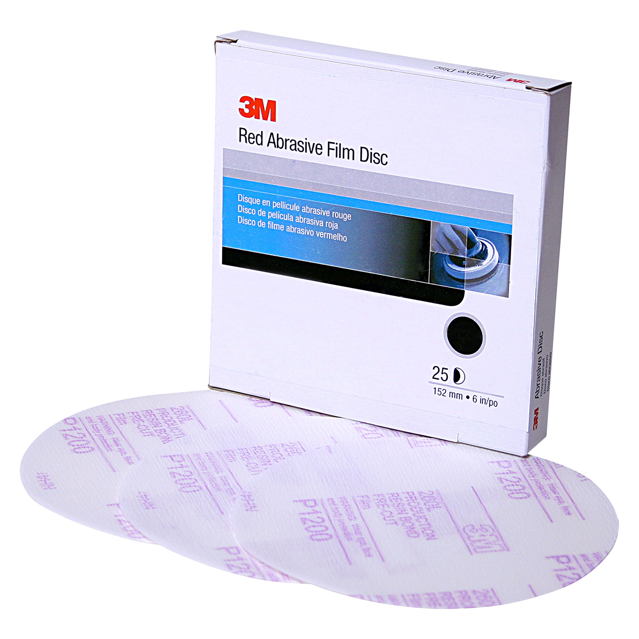 3M 7000119791 | 01185 Hookit 6" Diameter 260L P1200 Grit Aluminum Oxide Film Abrasive Disc