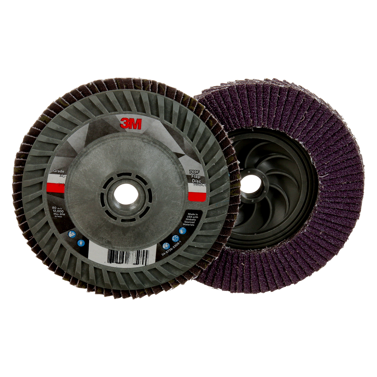 3M 7100243883 | 5" Diameter 769F 40+ Grit Precision Shaped Ceramic Flap Disc