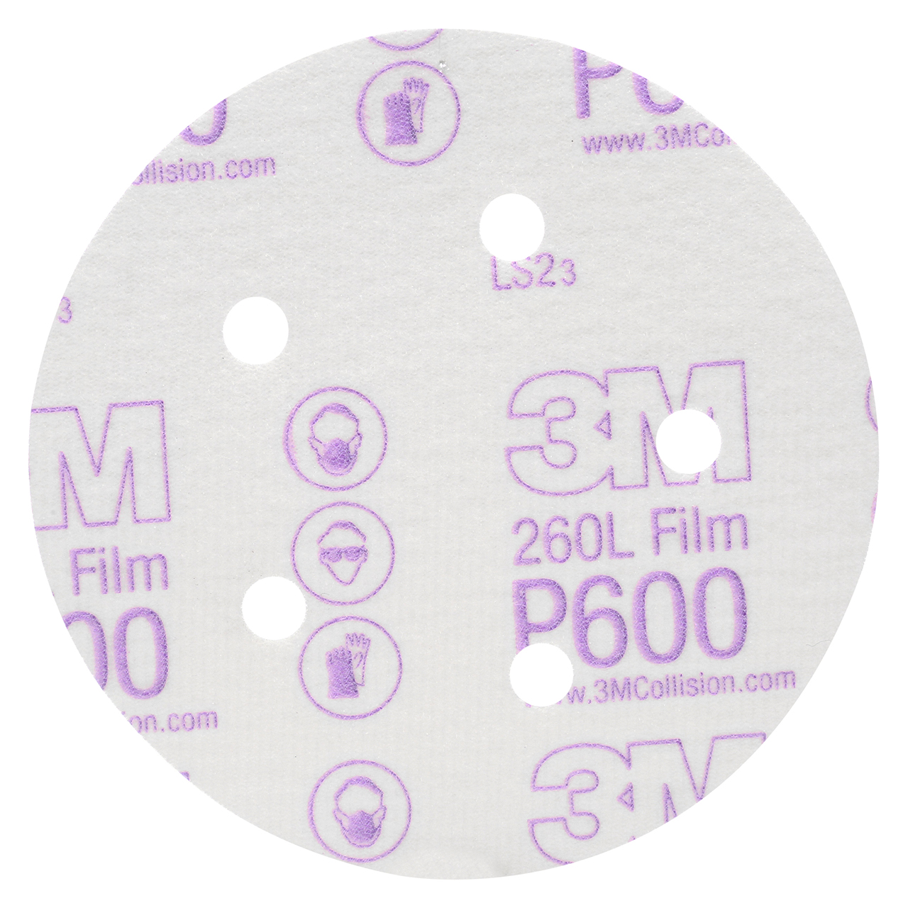 3M 7000045652 | 01055 Hookit 5" Diameter 260L P600 Grit Aluminum Oxide Film Abrasive Disc