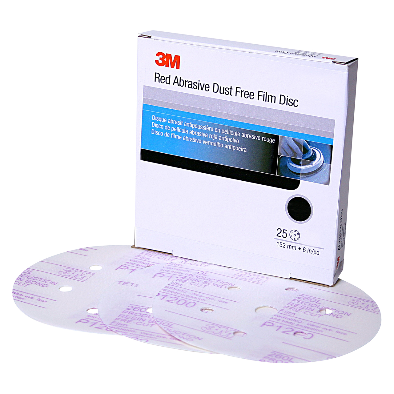 3M 7010327766 | 01135 Hookit 6" Diameter 260L P1000 Grit Aluminum Oxide Film Abrasive Disc