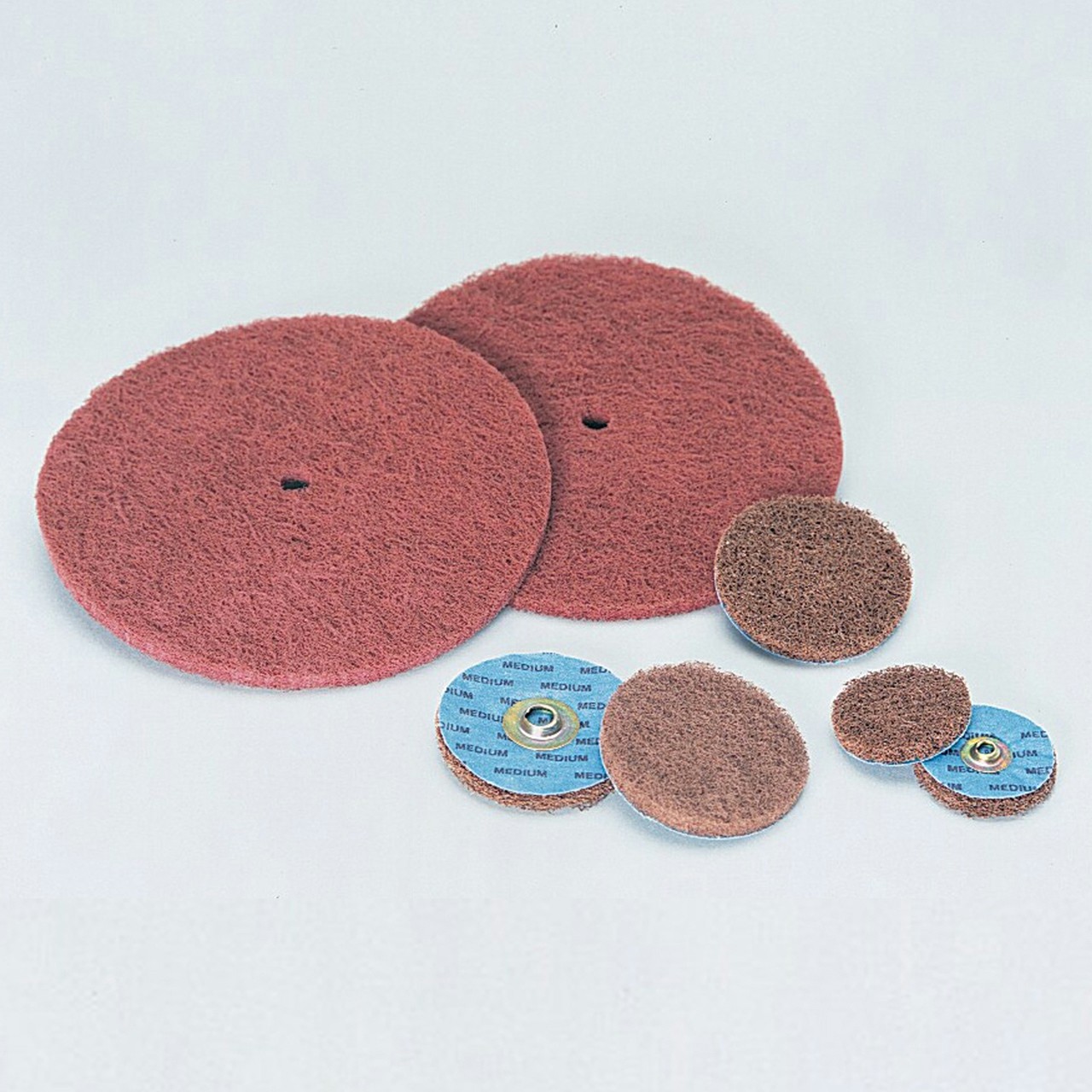 3M 7010310296 | 840109 10" OAD x 1/2" Hole Diameter Fine Aluminum Oxide Buff and Blend GP Disc
