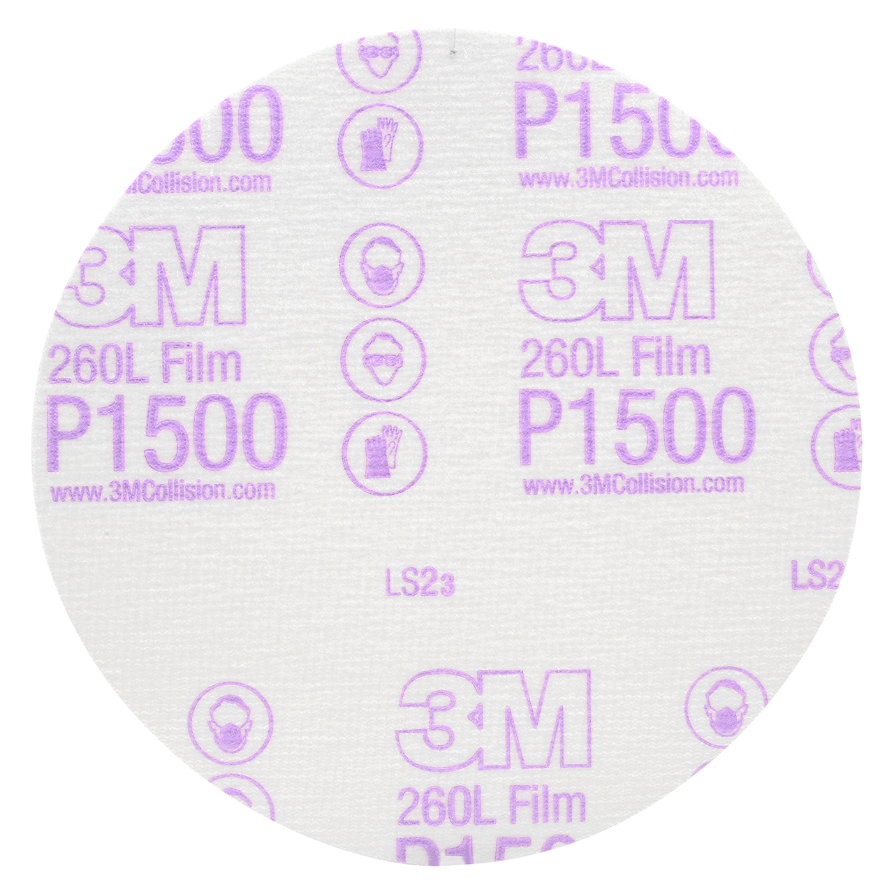 3M 7000000566 | 00950 Hookit 6" Diameter 260L P1500 Grit Aluminum Oxide Film Abrasive Disc
