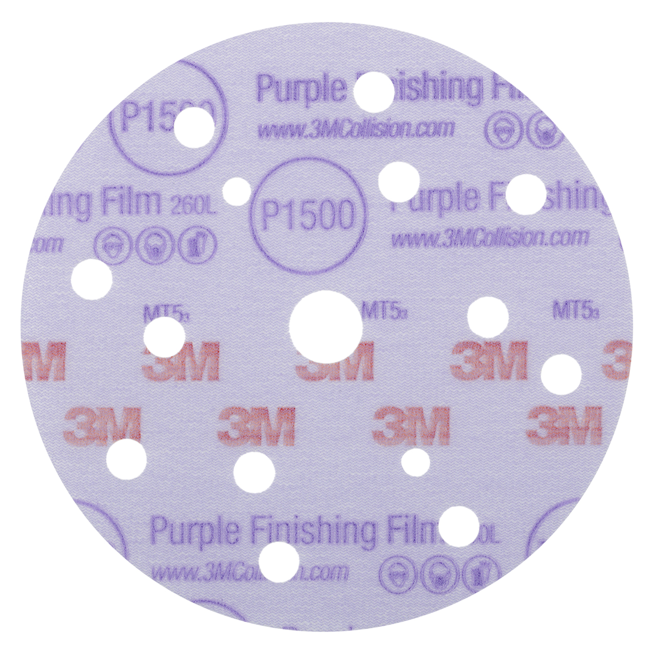 3M 7100123050 | 51154 Hookit 6" Diameter 260L P1500 Grit Aluminum Oxide Film Abrasive Disc