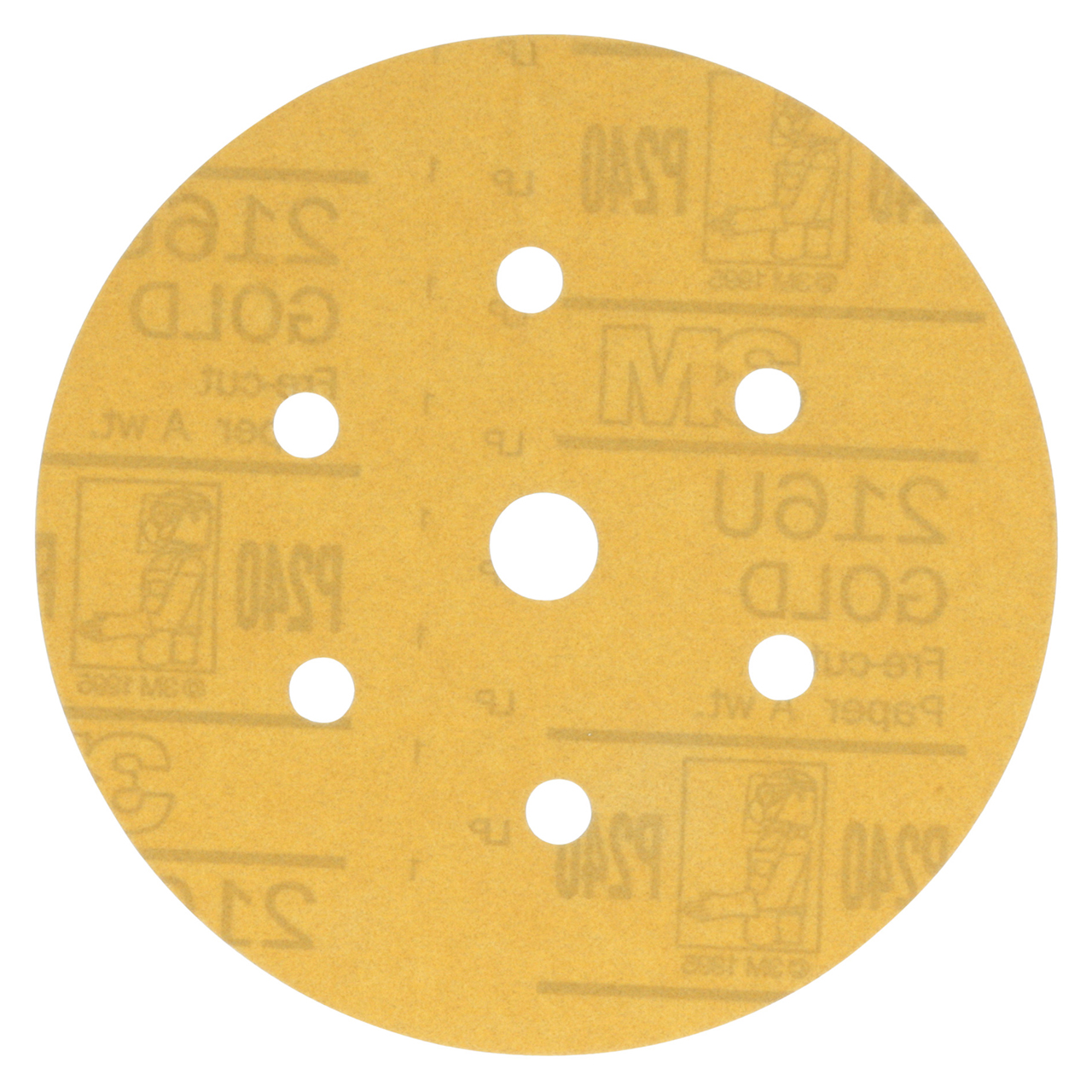 3M 7000119697 | 01077 Hookit 6" Diameter 216U A Weight Coarse P240 Grit Aluminum Oxide Gold Disc