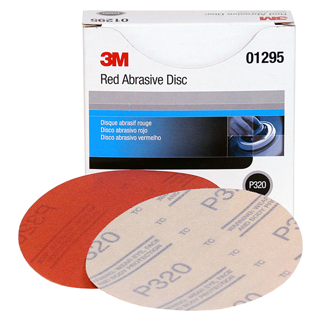 3M 7000119857 | 01295 Hookit 5" Diameter 316U A Weight Medium P320 Grit Aluminum Oxide Red Abrasive Disc