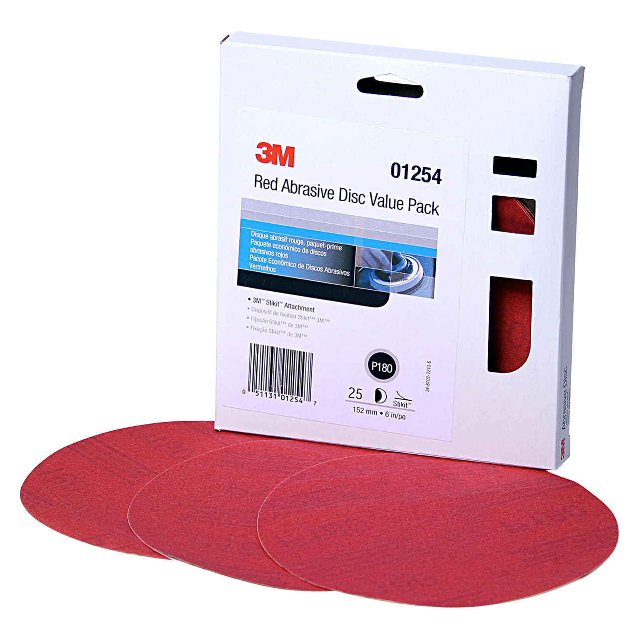 3M 7010362822 | 01254 6" Diameter 316U A Weight Coarse P180 Grit Aluminum Oxide Red Abrasive Disc