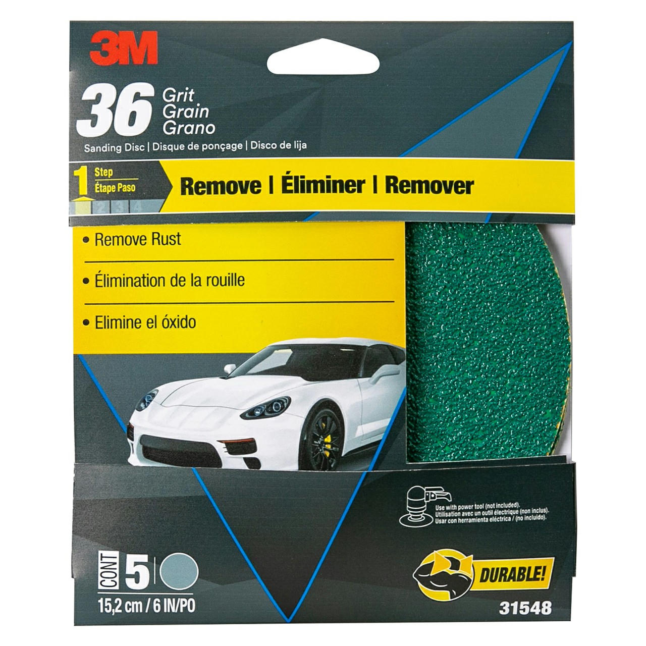 3M 7010363422 | 31548 Green Corps Stikit 6" Diameter 36 Grit Ceramic Aluminum Oxide Green Disc