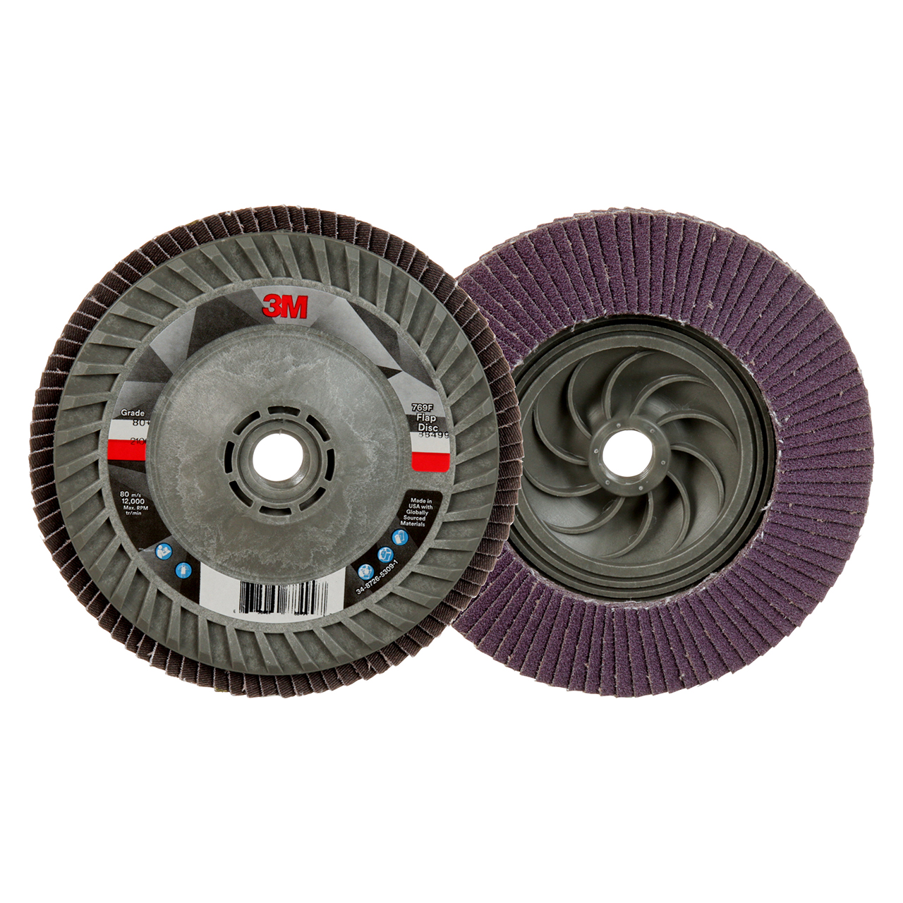 3M 7100242992 | 5" Diameter 769F 80+ Grit Precision Shaped Ceramic Flap Disc