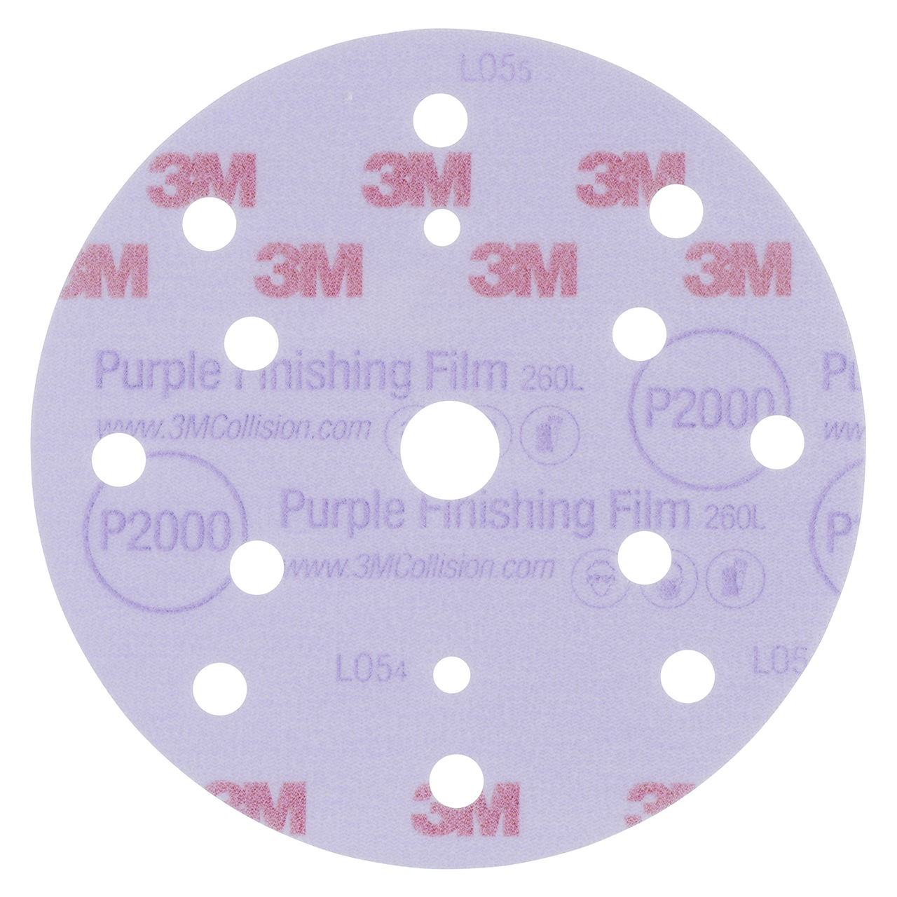 3M 7100123049 | 51304 Hookit 6" Diameter 260L P2000 Grit Aluminum Oxide Film Abrasive Disc