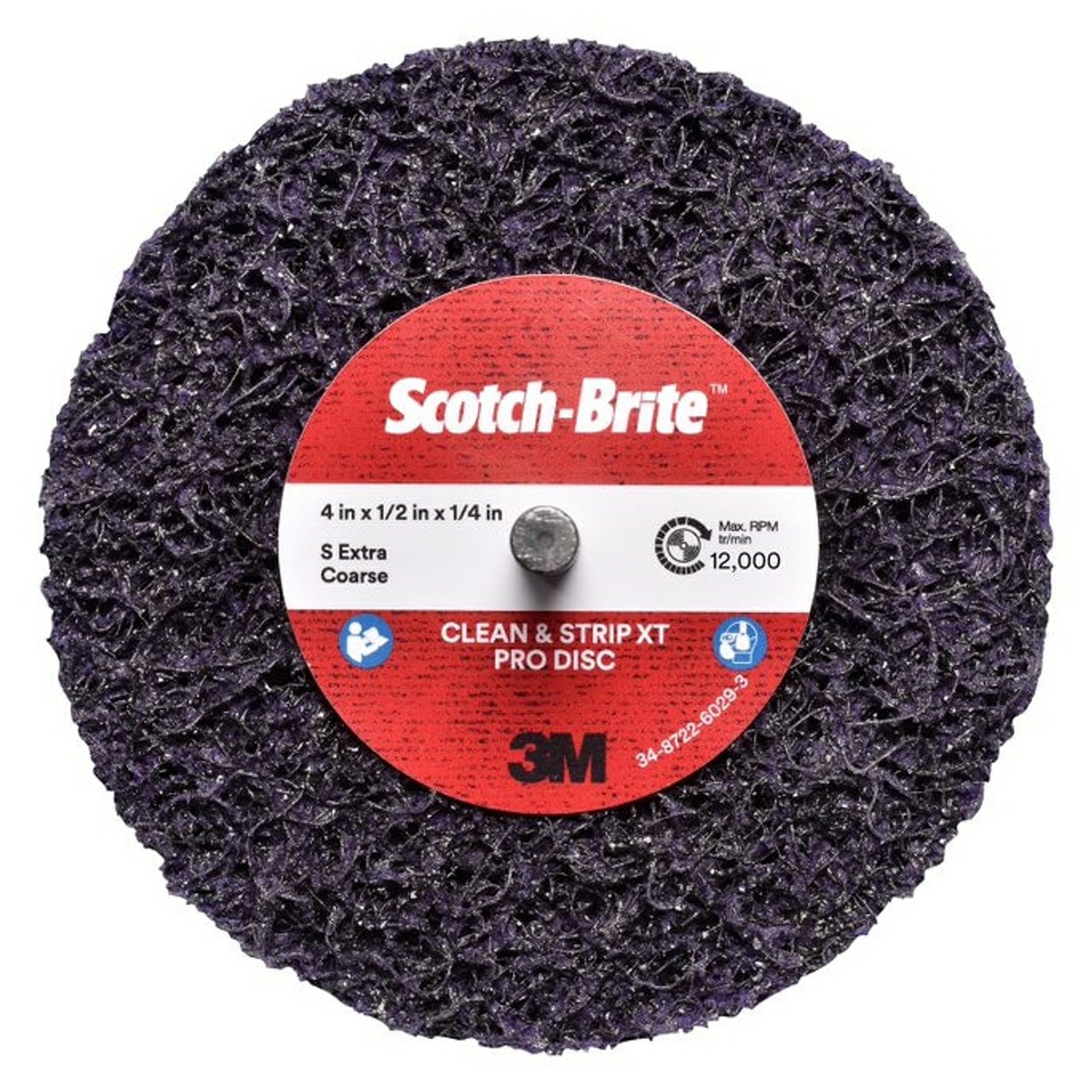 3M 7100173799 | Scotch-Brite 4" Diameter XO-ZS Extra Coarse Silicon Carbide Clean and Strip XT Pro Disc