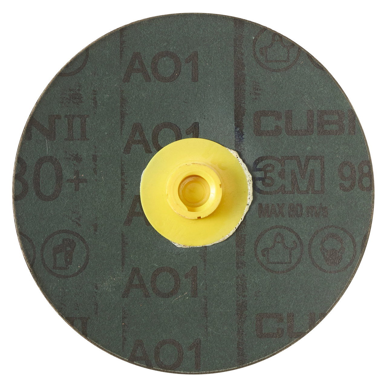 3M 7100096552 | Cubitron II Roloc 4" Diameter 987C 80+ Grit Precision Shaped Ceramic Fiber Disc