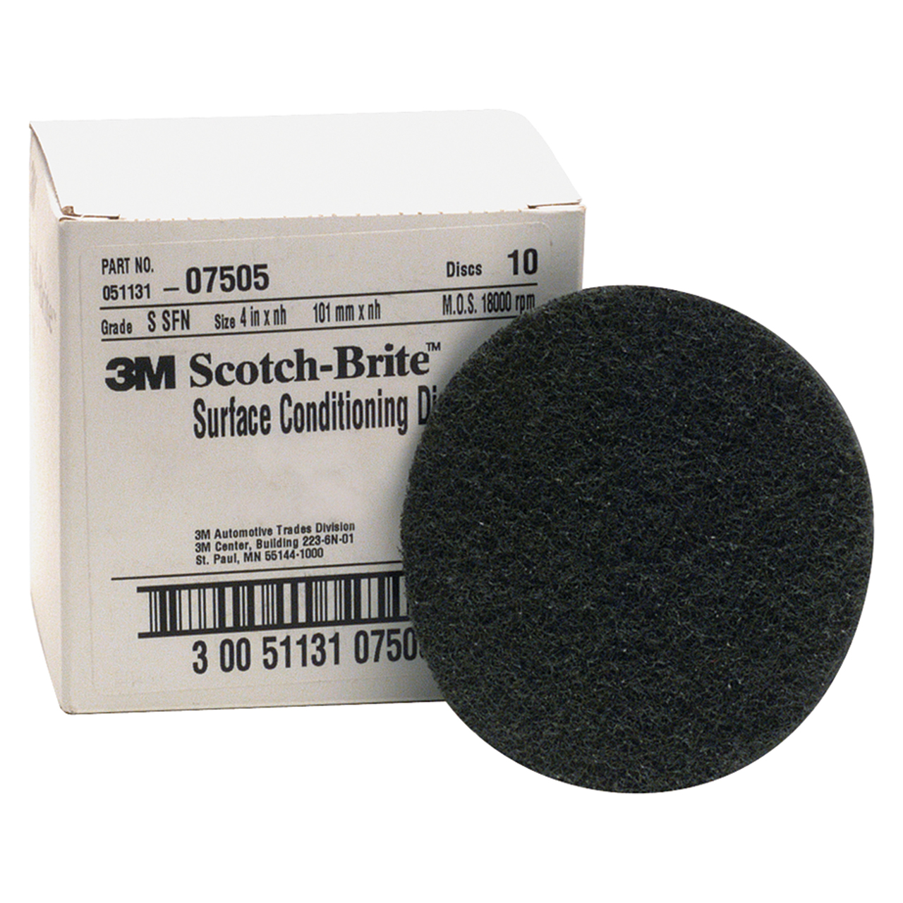 3M 7010294766 | 07505 Scotch-Brite 4" Diameter Super Fine Silicon Carbide Surface Conditioning Disc