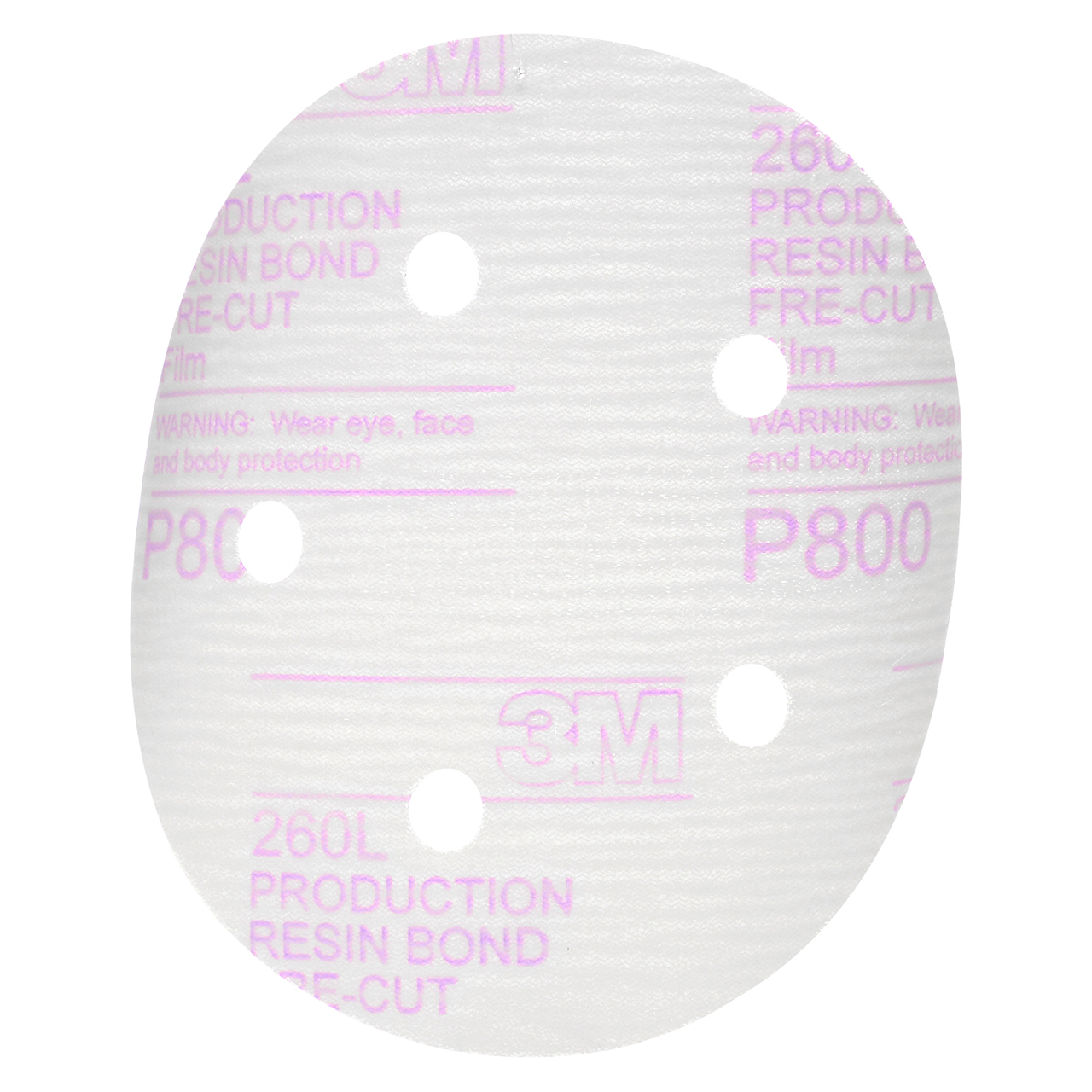 3M 7000045651 | 01054 Hookit 5" Diameter 260L P800 Grit Aluminum Oxide Film Abrasive Disc