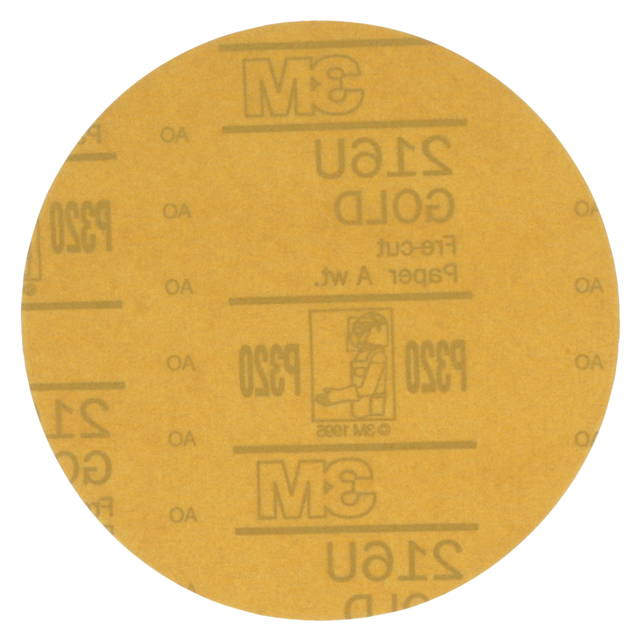 3M 7000119687 | 00975 Hookit 6" Diameter 216U A Weight Medium P320 Grit Aluminum Oxide Gold Disc
