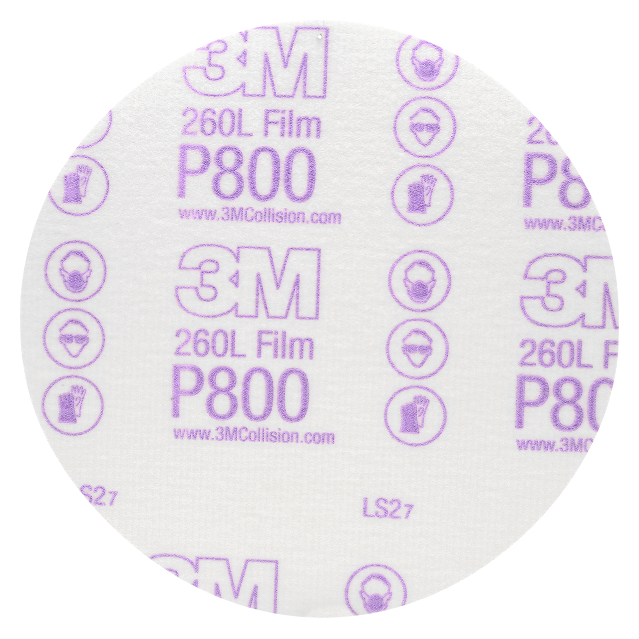 3M 7000000569 | 00970 Hookit 6" Diameter 260L P800 Grit Aluminum Oxide Film Abrasive Disc