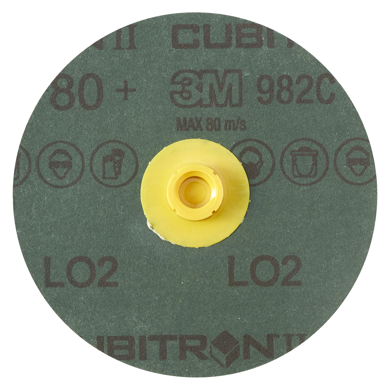 3M 7010361842 | Cubitron II Roloc 4" Diameter 982C 80+ Grit Precision Shaped Ceramic Fibre Disc