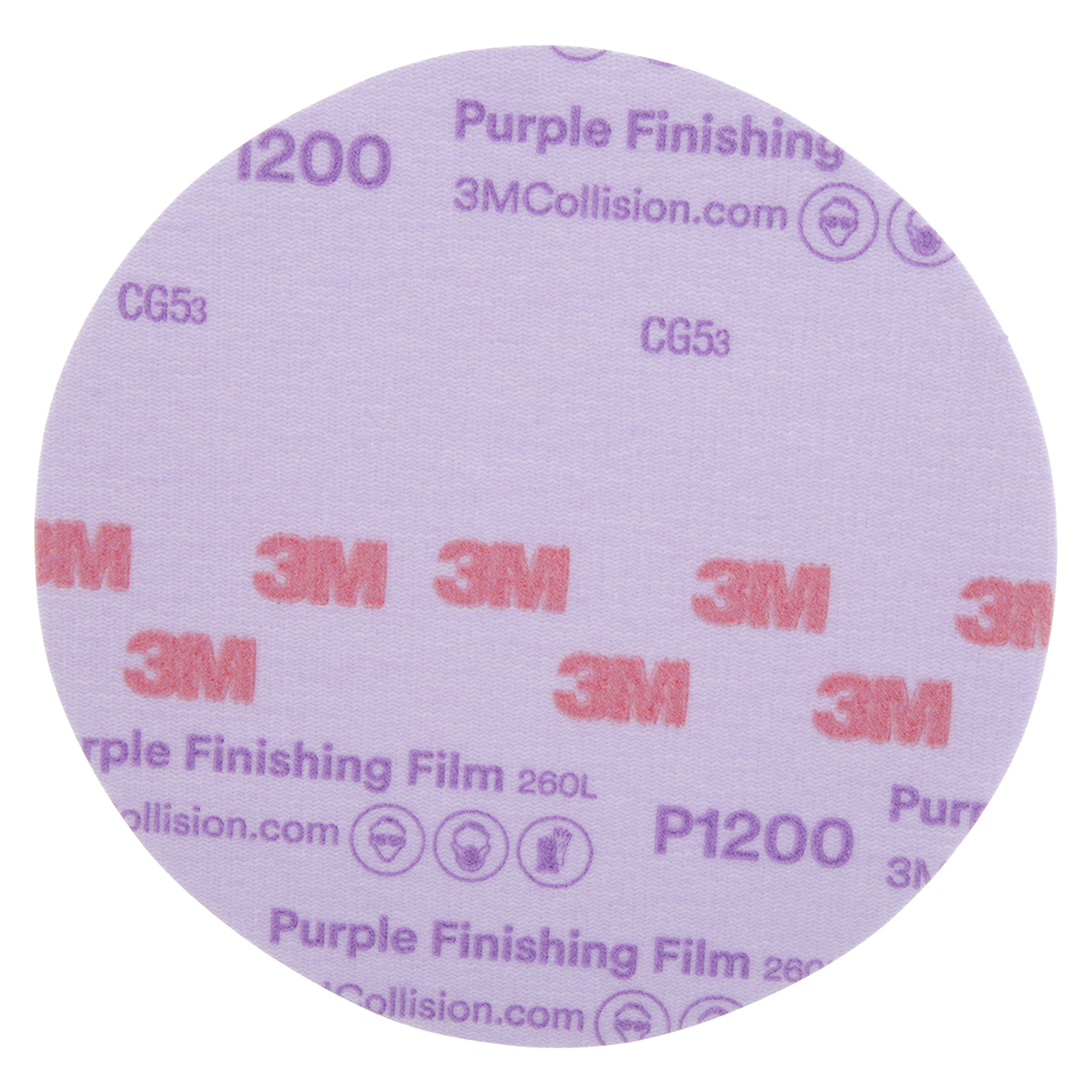 3M 7100122780 | 30668 Hookit 6" Diameter 260L P1200 Grit Aluminum Oxide Film Abrasive Disc