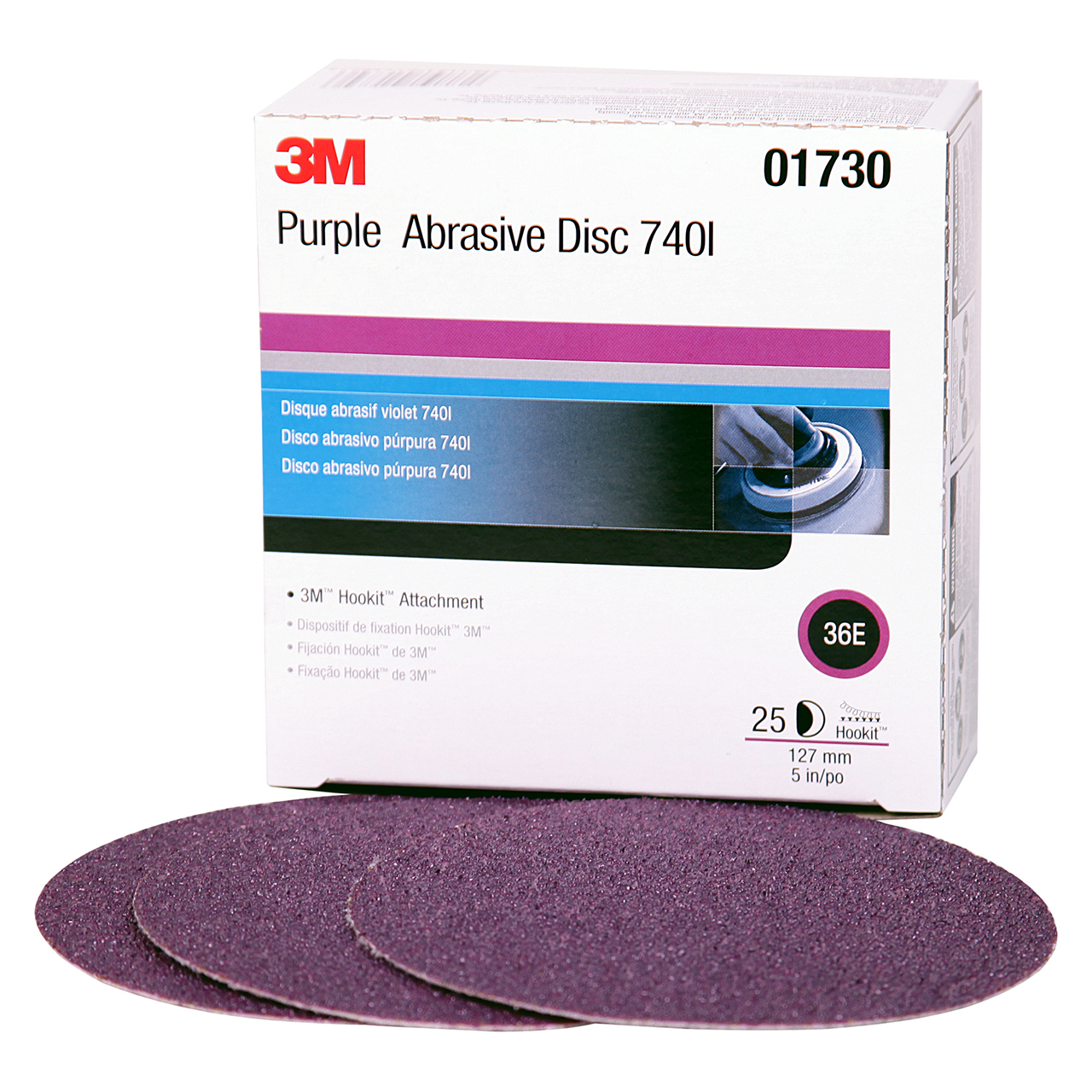 3M 7010364831 | 01730 Imperial Hookit 5" Diameter 740I D Weight 36 Grit Ceramic Aluminum Oxide Abrasive Disc