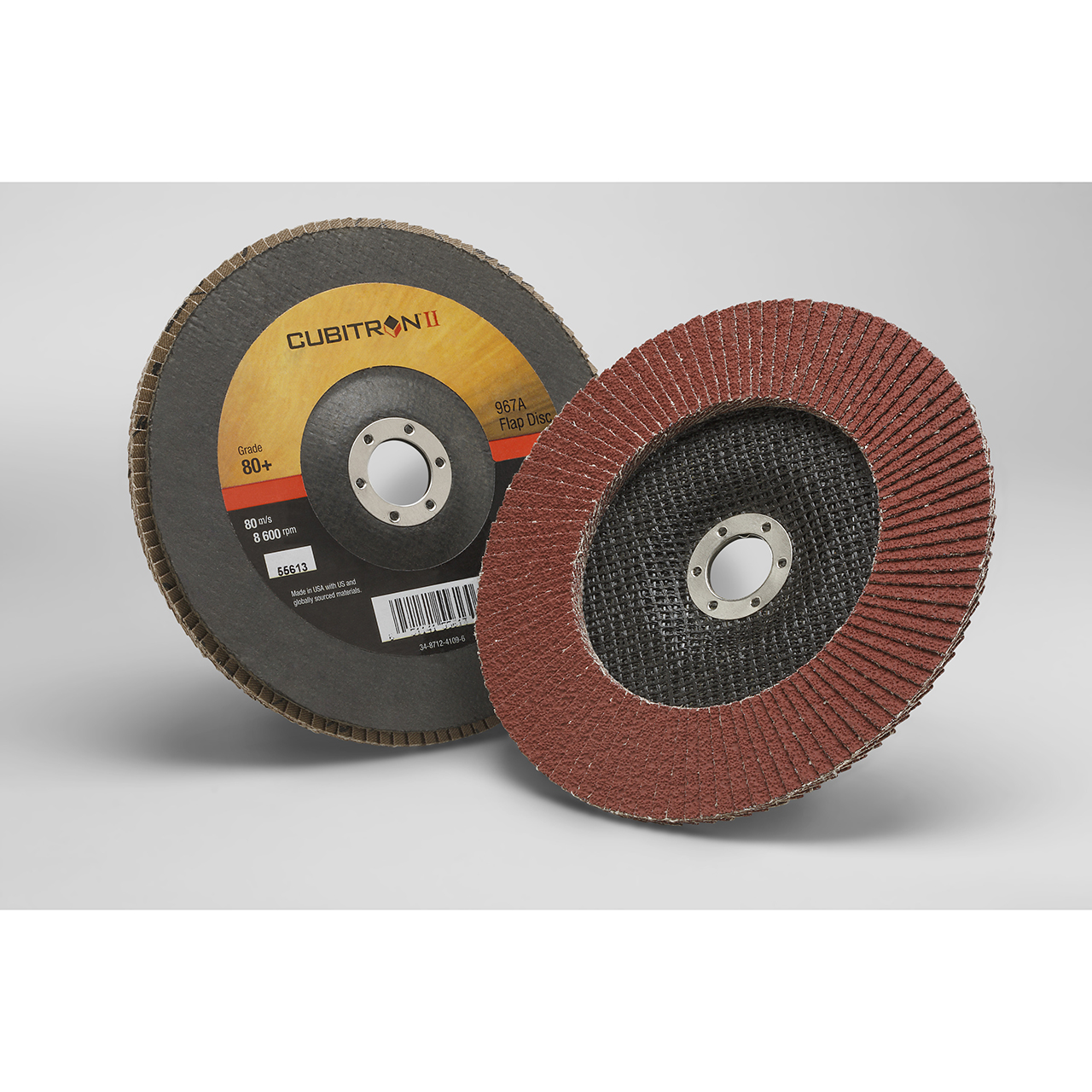 3M 7000148186 | Cubitron II 7" OAD 967A x 7/8" Hole Diameter Y Weight 80+ Grit Precision Shaped Ceramic Flap Disc