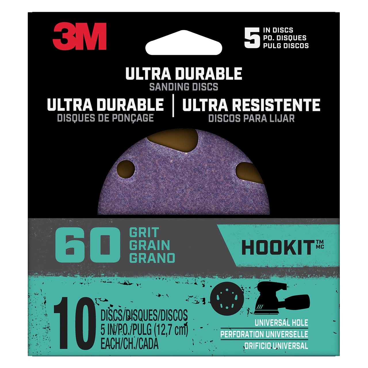 3M 7100187645 | 5" Diameter 60 Grit Ceramic Aluminum Oxide Ultra Durable Sanding Disc
