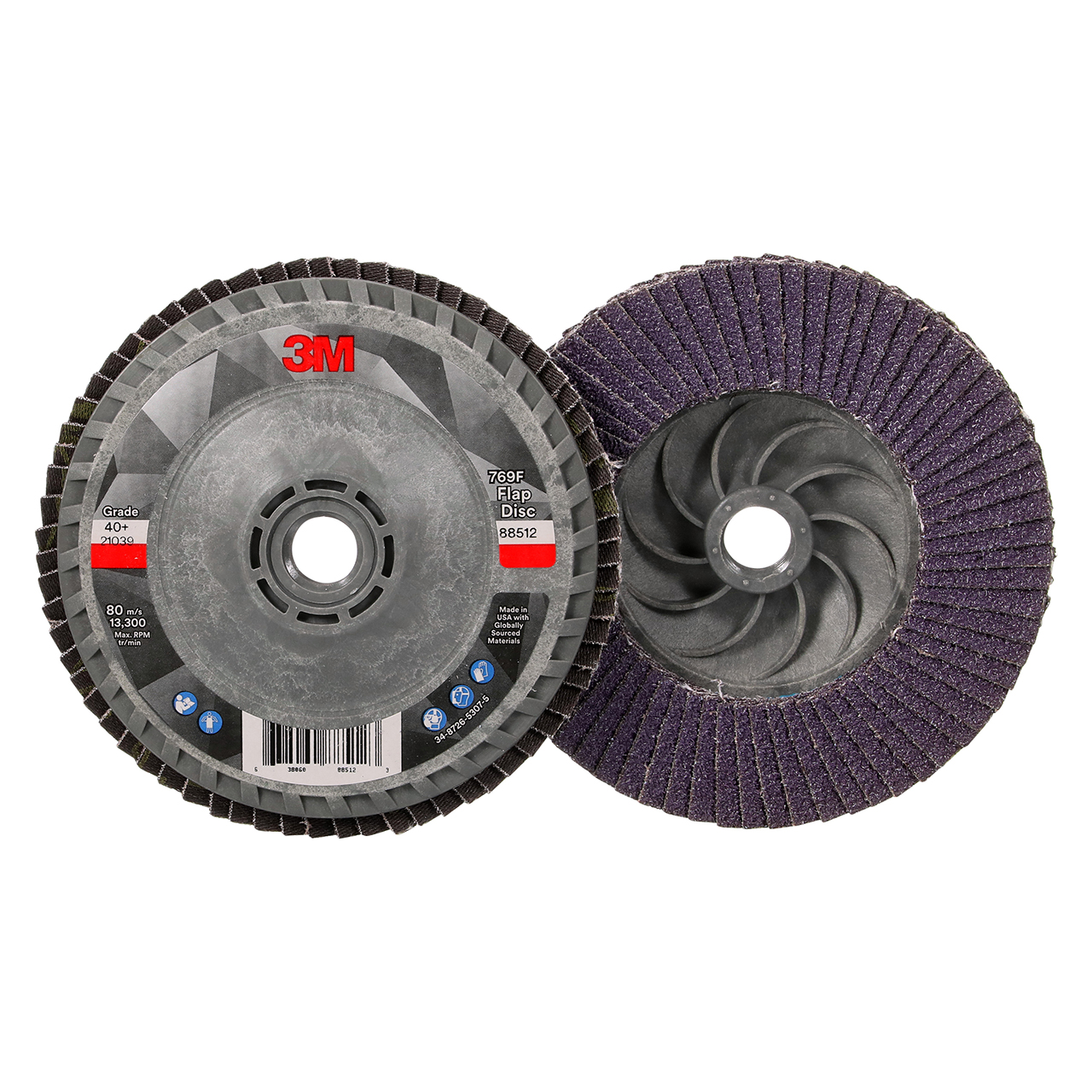 3M 7100244691 | 4-1/2" Diameter 769F 40+ Grit Precision Shaped Ceramic Flap Disc