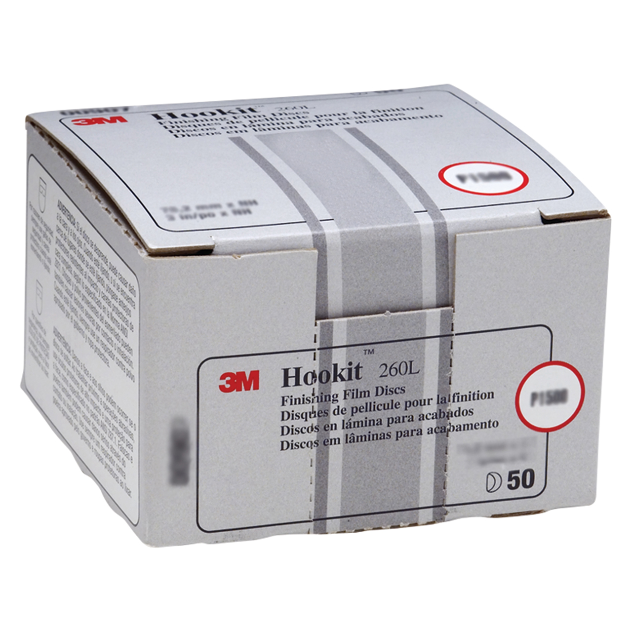 3M 7000000560 | 00907 Hookit 3" Diameter 260L P1500 Grit Aluminum Oxide Film Abrasive Disc