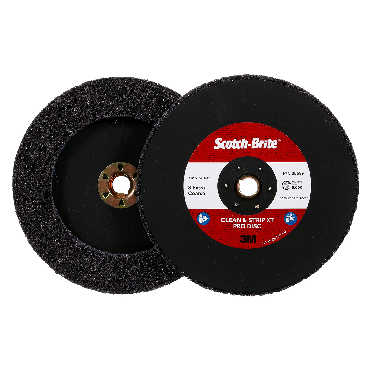 3M 7100175514 | Scotch-Brite 7" Diameter XO-DN Extra Coarse Silicon Carbide Clean and Strip XT Pro TN Quick Change Disc