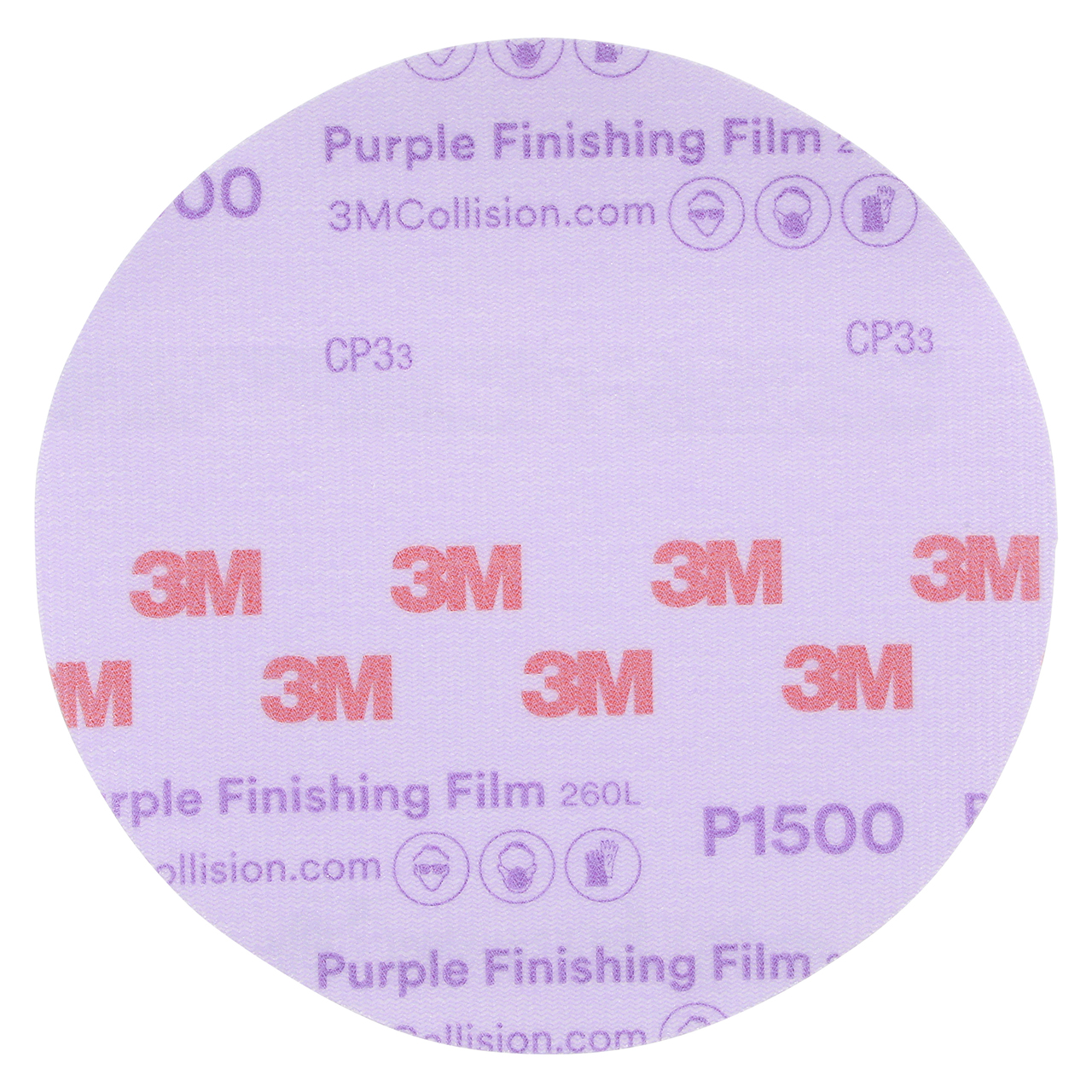 3M 7100122795 | 30667 Hookit 6" Diameter 260L P1500 Grit Aluminum Oxide Film Abrasive Disc