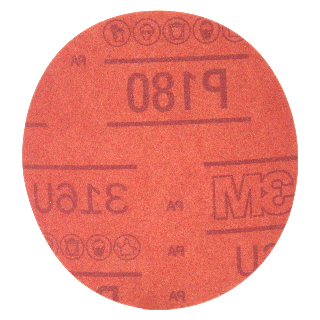 3M 7000119854 | 01298 Hookit 5" Diameter 316U A Weight Medium P180 Grit Aluminum Oxide Red Abrasive Disc