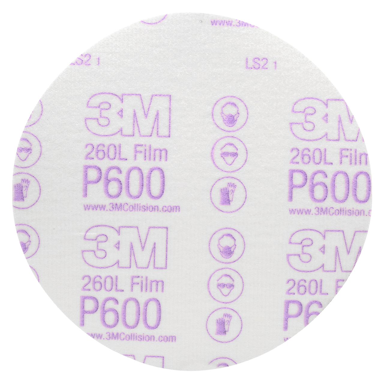 3M 7000000570 | 00971 Hookit 6" Diameter 260L P600 Grit Aluminum Oxide Film Abrasive Disc