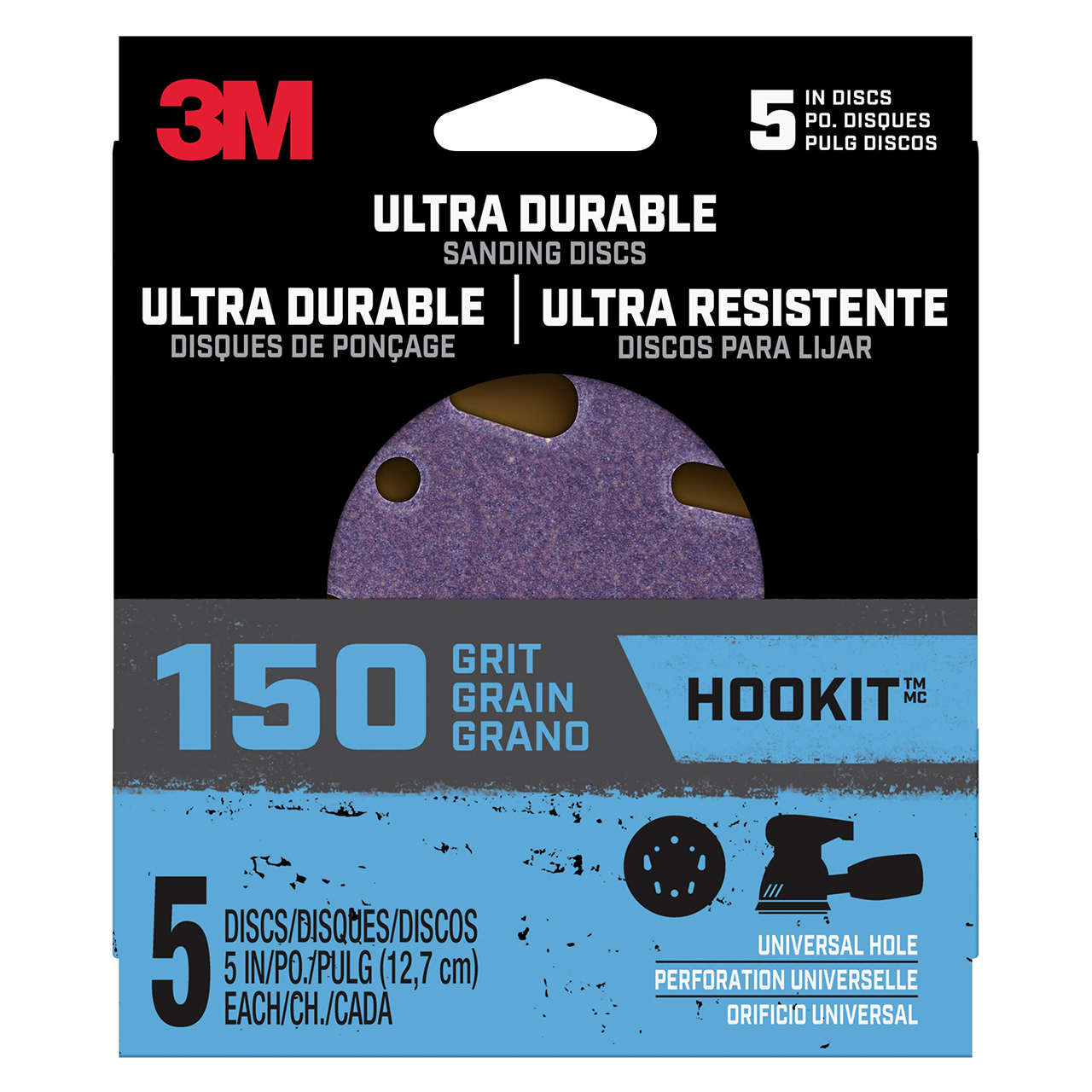 3M 7100188466 | 5" Diameter 150 Grit Ceramic Aluminum Oxide Ultra Durable Sanding Disc