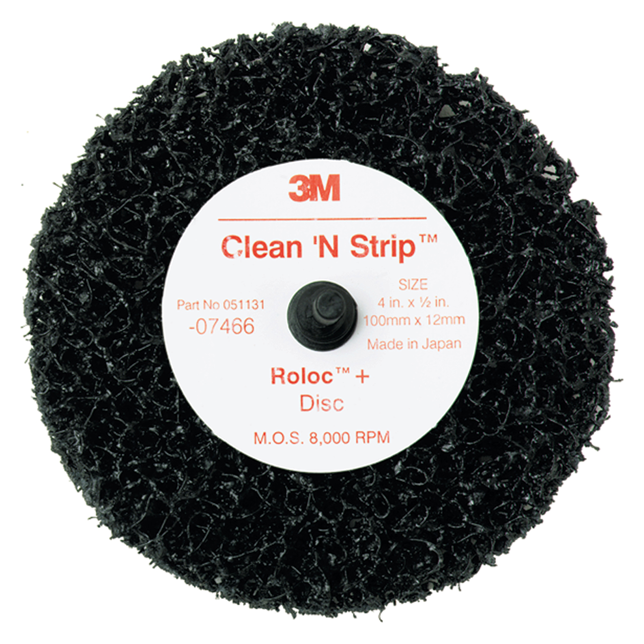 3M 7000120779 | 07466 Scotch-Brite Roloc 4" OAD x 1" Hole Diameter Extra Coarse Silicon Carbide Clean and Strip Disc