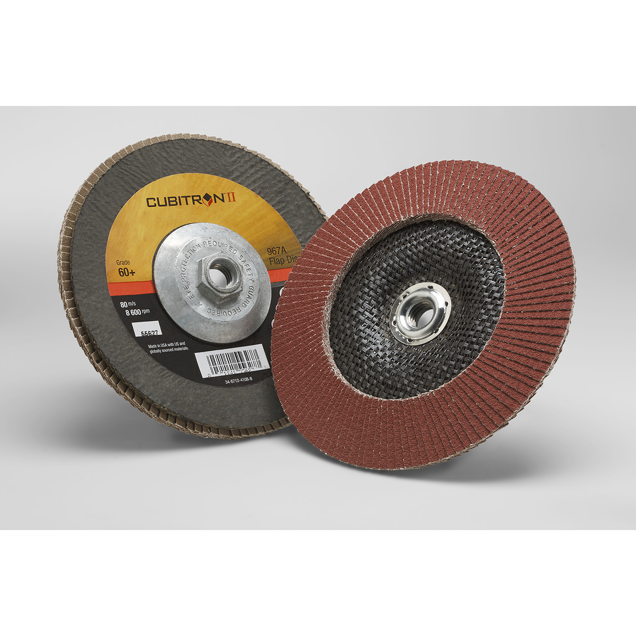 3M 7010300289 | Cubitron II 7" Diameter 967A Y Weight 60+ Grit Precision Shaped Ceramic Flap Disc