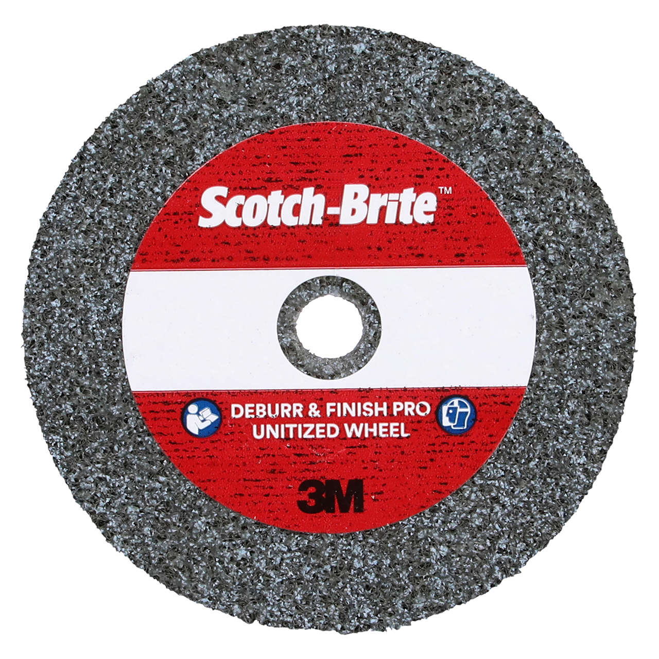 3M 7100220898 | Scotch-Brite 1" Diameter x 1/4" Width Medium+ Grade Precision Shaped Ceramic Deburr & Finish Pro Unitized Wheel