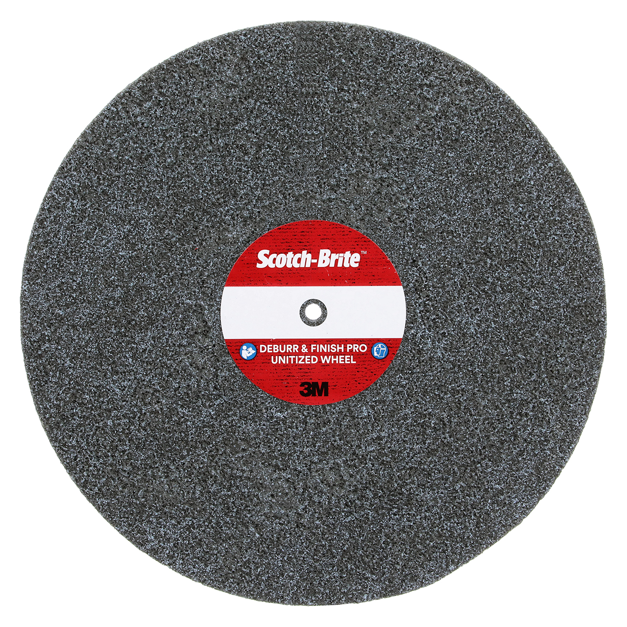 3M 7010365691 | Scotch-Brite 8" Diameter x 1/2" Width Medium+ Grade Precision Shaped Ceramic Deburr & Finish Pro Unitized Wheel