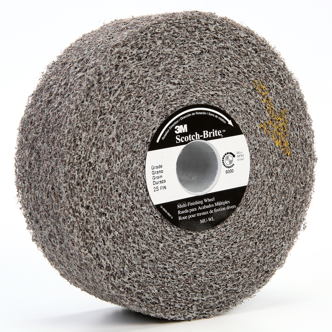 3M 7100079996 | Scotch-Brite 4" Hole Diameter x 6" OAD Medium Grade Silicon Carbide Multi-Finishing Convolute Wheel