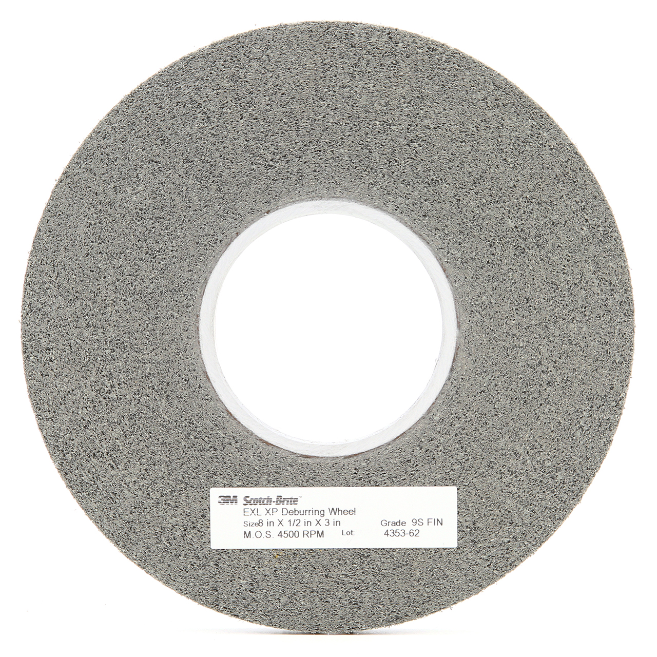 3M 7100025311 | Scotch-Brite 5" Hole Diameter x 12" OAD x 1/2" Width Fine Grade Silicon Carbide Deburring Wheel