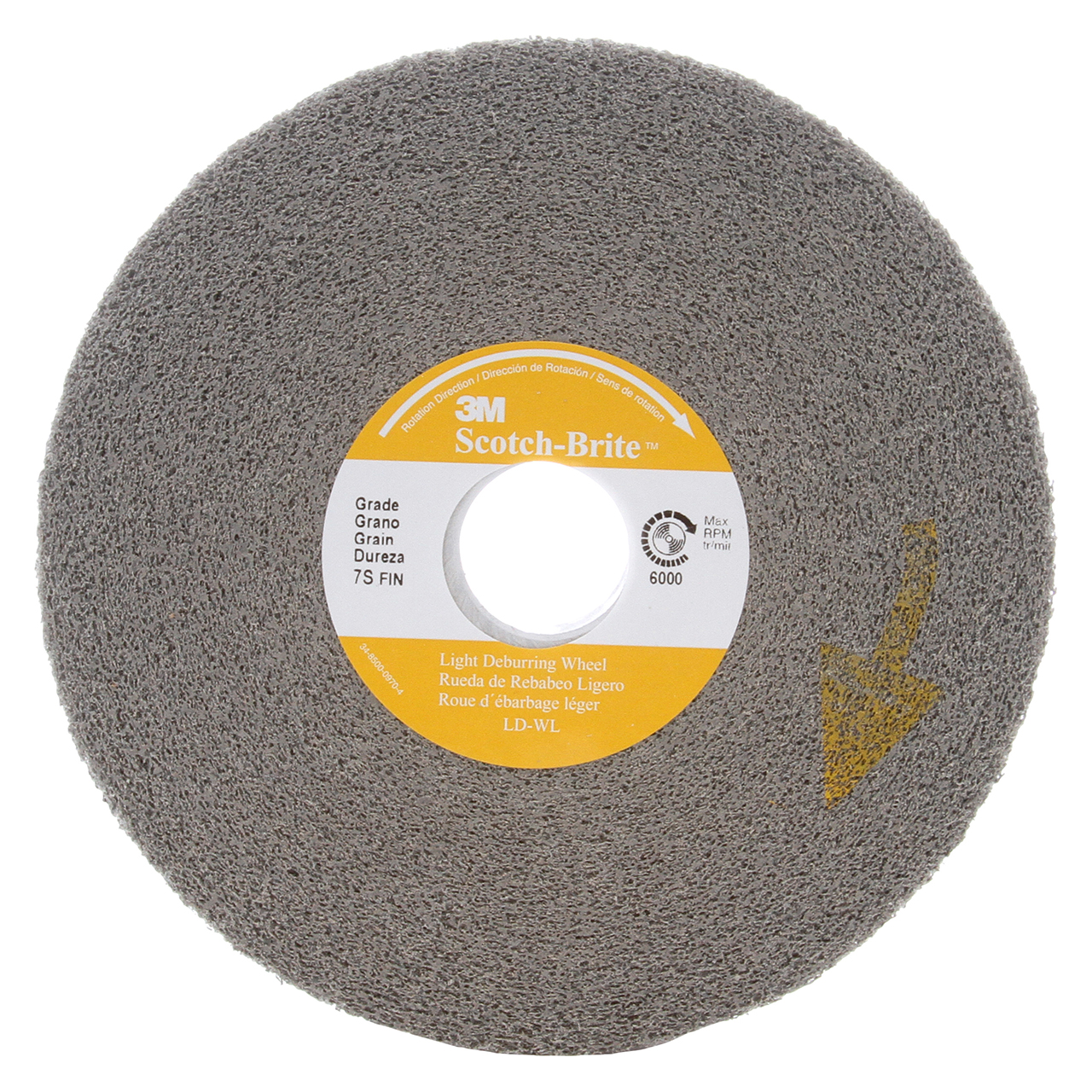 3M 7010365993 | Scotch-Brite 3" Hole Diameter x 8" OAD x 3" Width Fine Grade Silicon Carbide Light Deburring Wheel