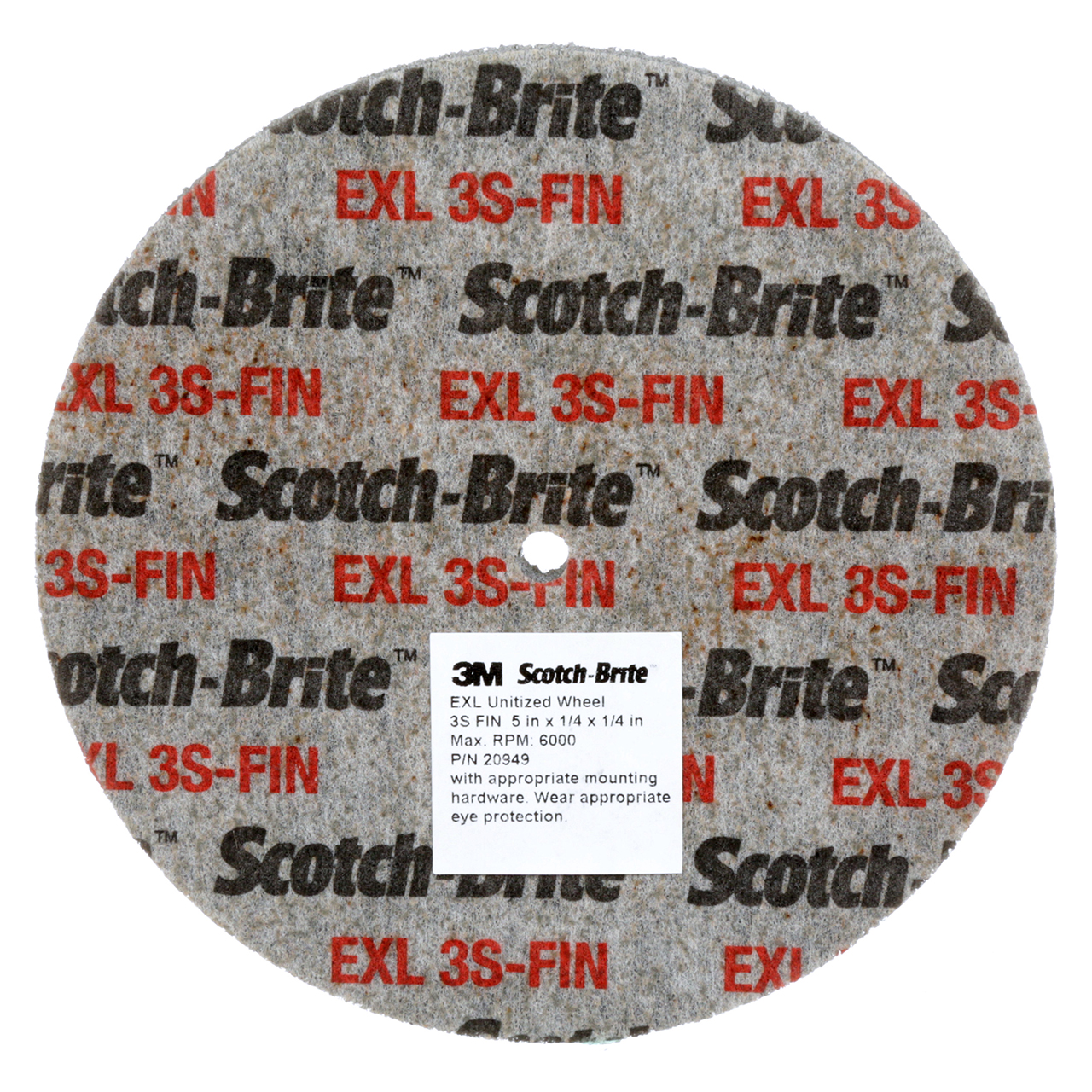 3M 7010309816 | Scotch-Brite 1/4" Hole Diameter x 5" OAD x 1/4" Width Fine Grade Silicon Carbide EXL Unitized Wheel