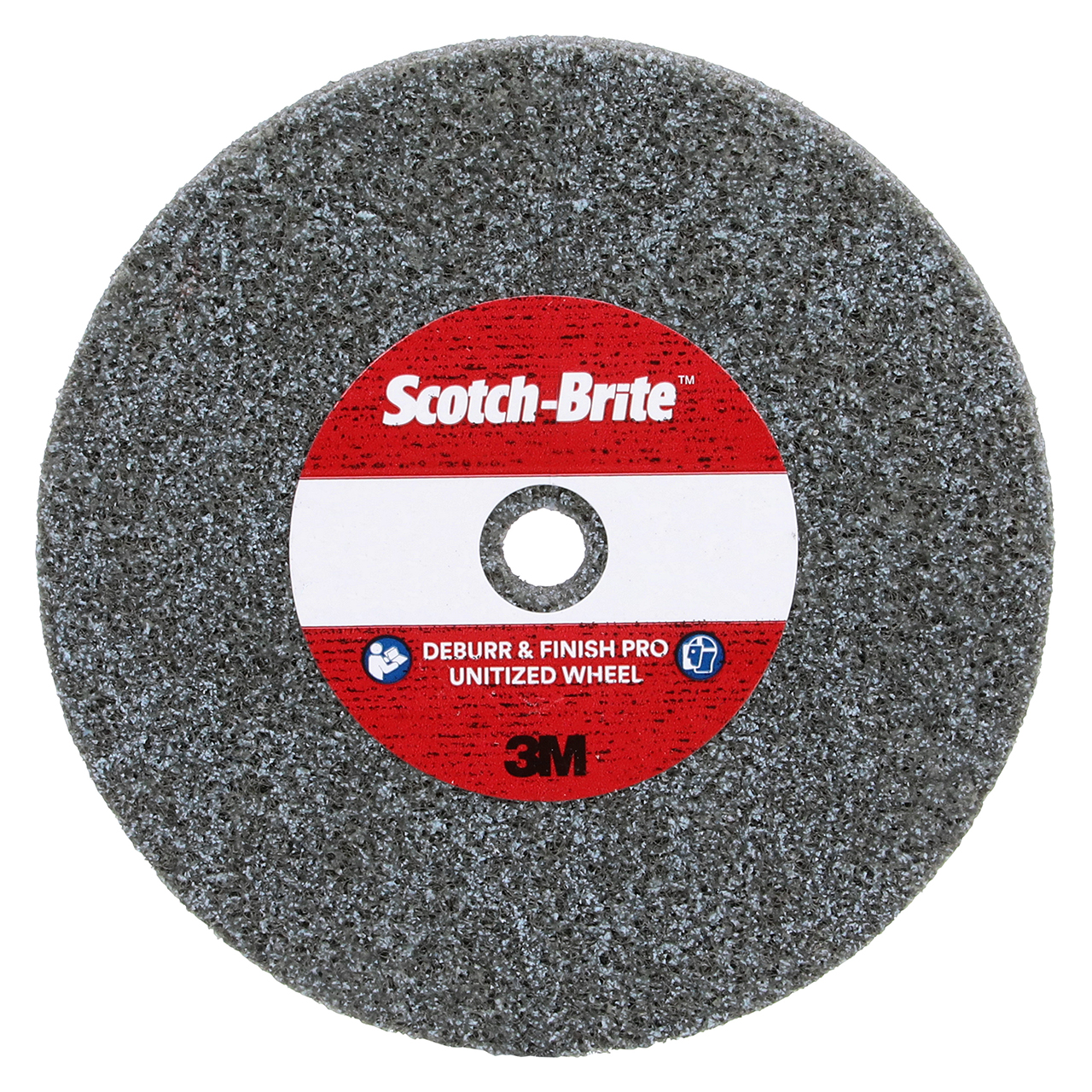 3M 7010310030 | Scotch-Brite 3" Diameter x 1/2" Width Medium+ Grade Precision Shaped Ceramic Deburr & Finish Pro Unitized Wheel