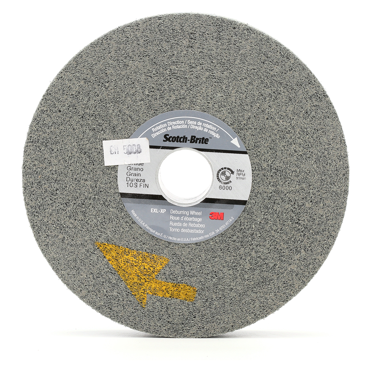 3M 7010366802 | Scotch-Brite 3" Hole Diameter x 8" OAD x 2" Width Fine Grade Silicon Carbide Deburring Wheel