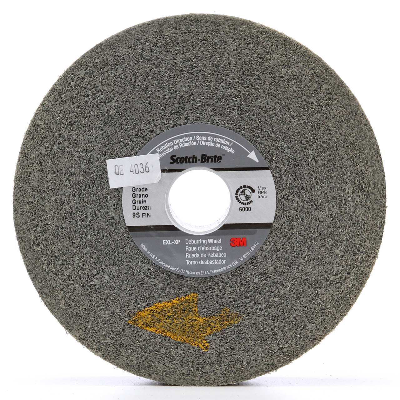 3M 7100078001 | Scotch-Brite 5" Hole Diameter x 12" OAD x 1" Width Fine Grade Silicon Carbide Deburring Wheel