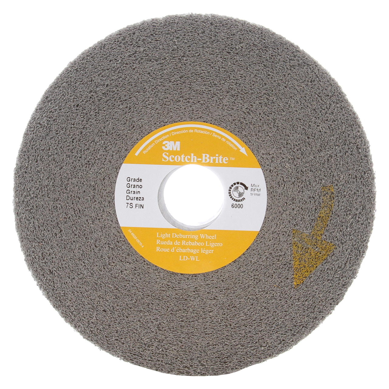 3M 7000046053 | Scotch-Brite 5" Hole Diameter x 10" OAD x 2" Width Fine Grade Silicon Carbide Light Deburring Wheel