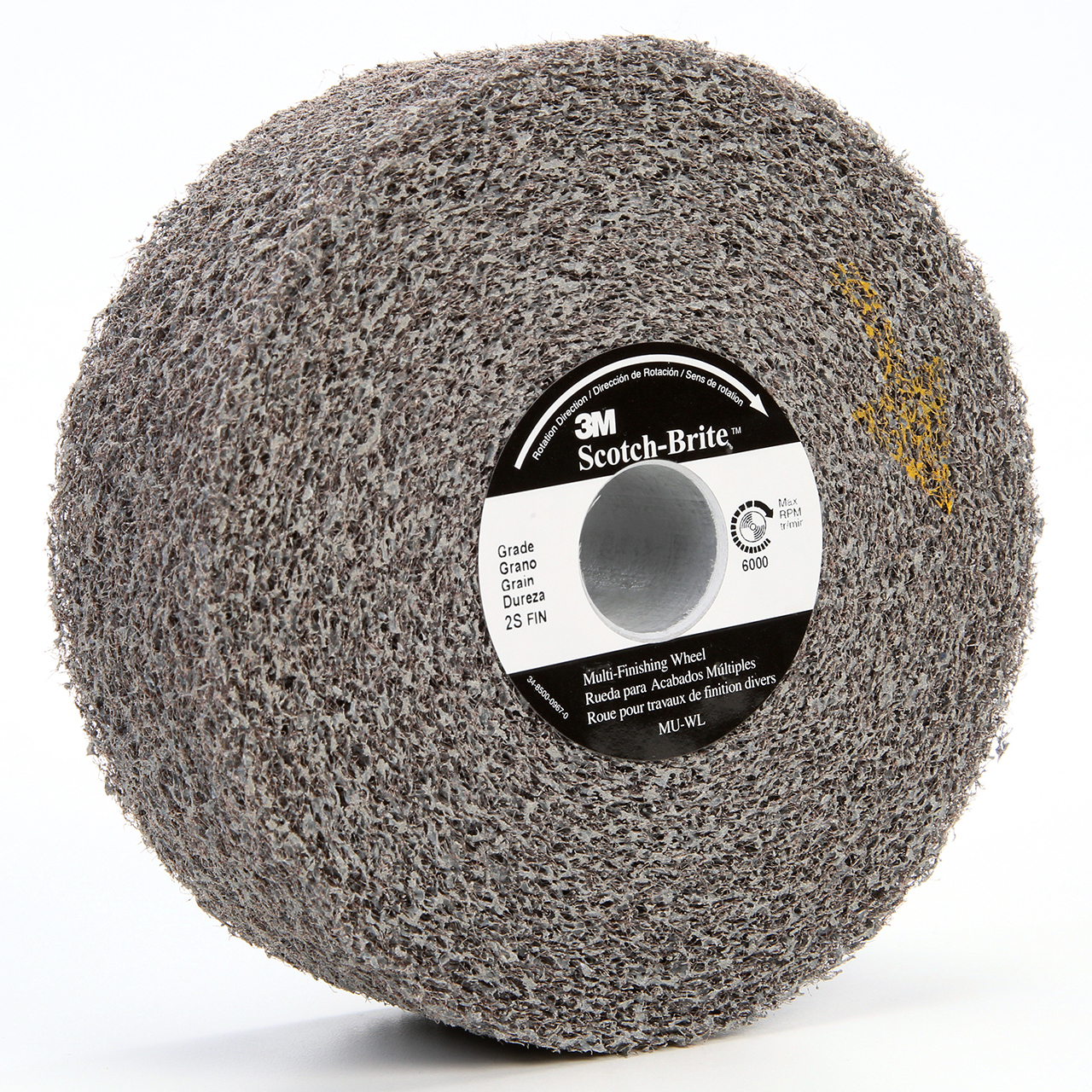 3M 7010309314 | Scotch-Brite 3" Hole Diameter x 12" OAD Medium Grade Silicon Carbide Multi-Finishing Convolute Wheel