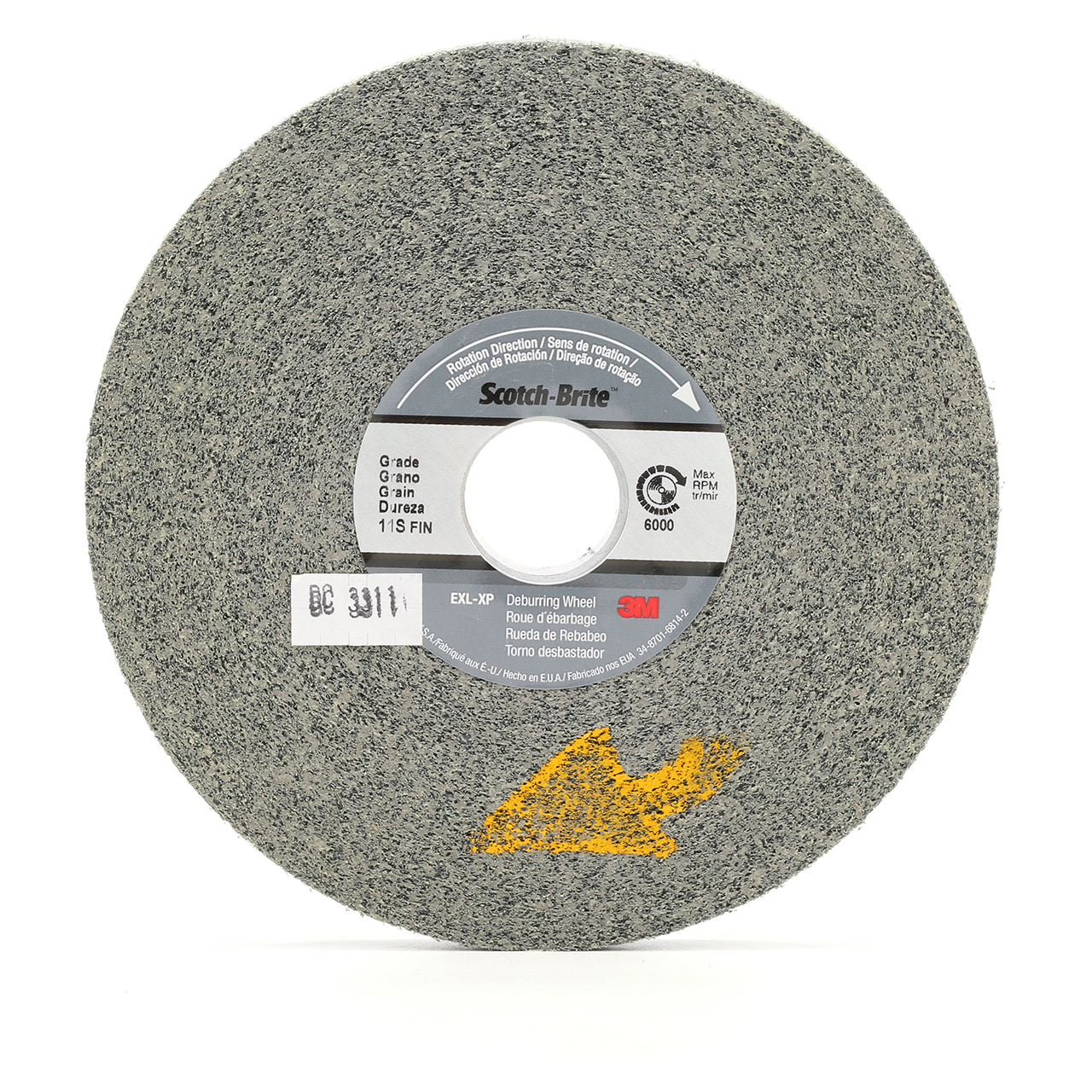 3M 7010300858 | Scotch-Brite 1" Hole Diameter x 6" OAD x 1/2" Width Fine Grade Silicon Carbide Deburring Wheel