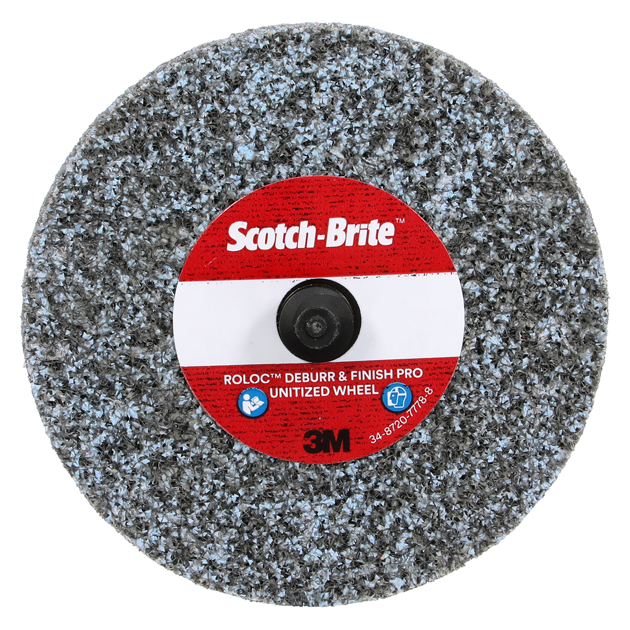 3M 7100081365 | Scotch-Brite 3" Diameter x 1/4" Width Medium+ Grade TR Precision Shaped Ceramic Deburr & Finish PRO Unitized Wheel