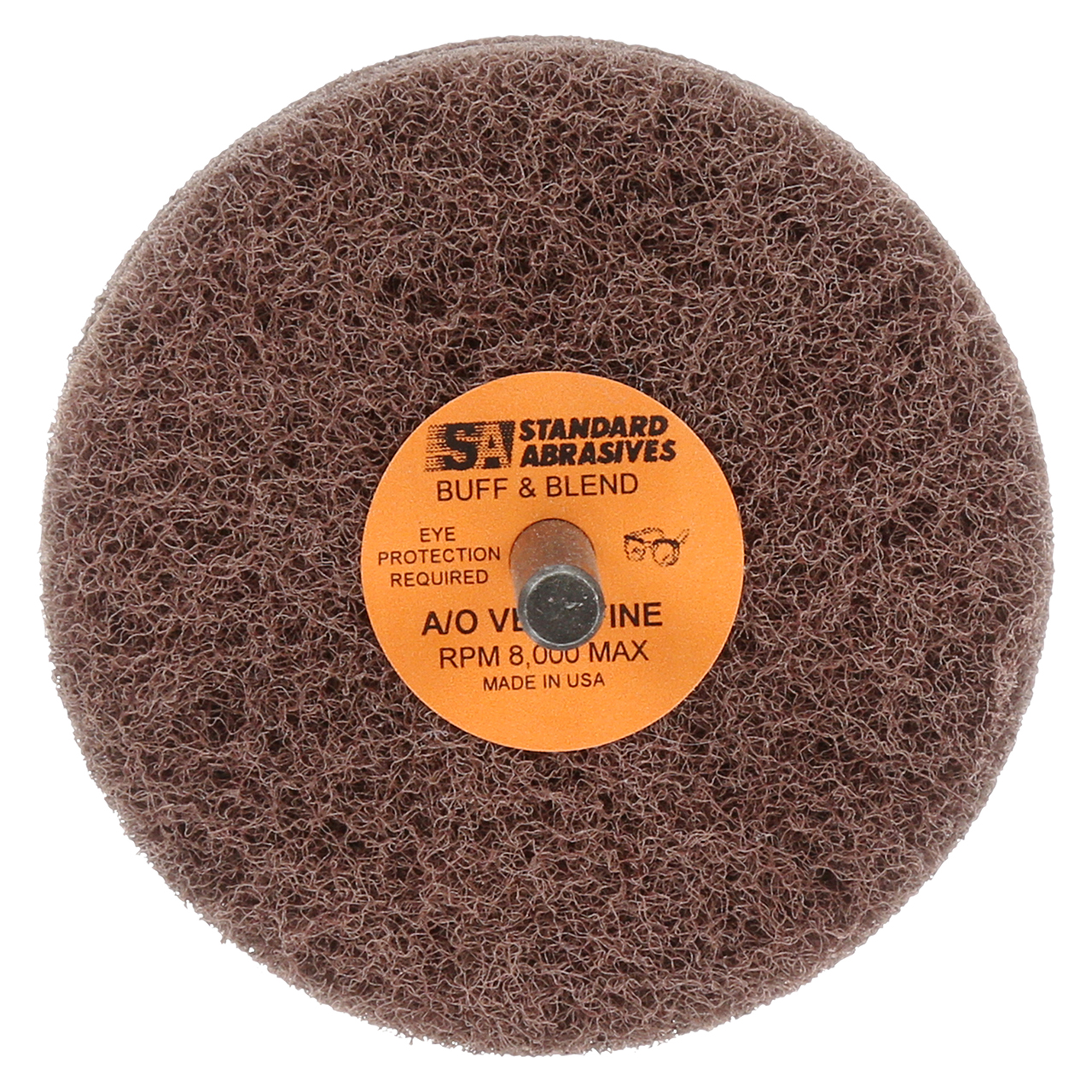 3M 7100094602 | 880516 Standard Abrasives 1/4" Hole Diameter x 3" OAD 3 Ply Aluminum Oxide Buff and Blend GP Wheel