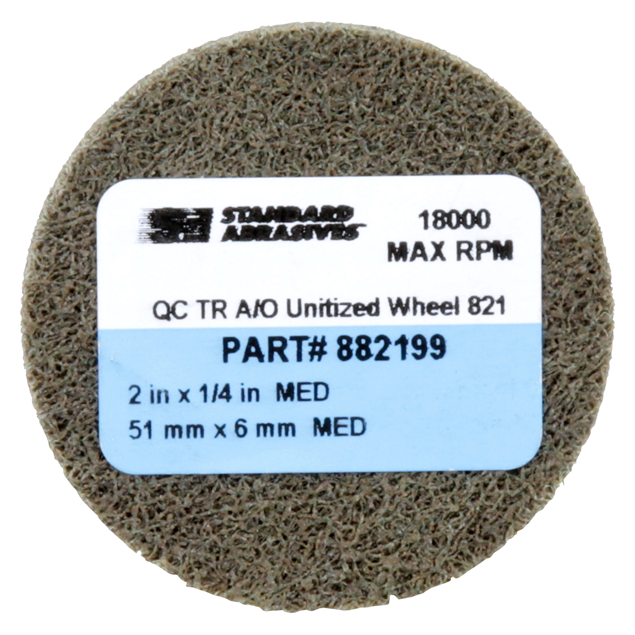 3M 7000122037 | 882199 Standard Abrasives  Hole Diameter x 2" OAD x 1/4" Width Medium Grade Aluminum Oxide Unitized Wheel