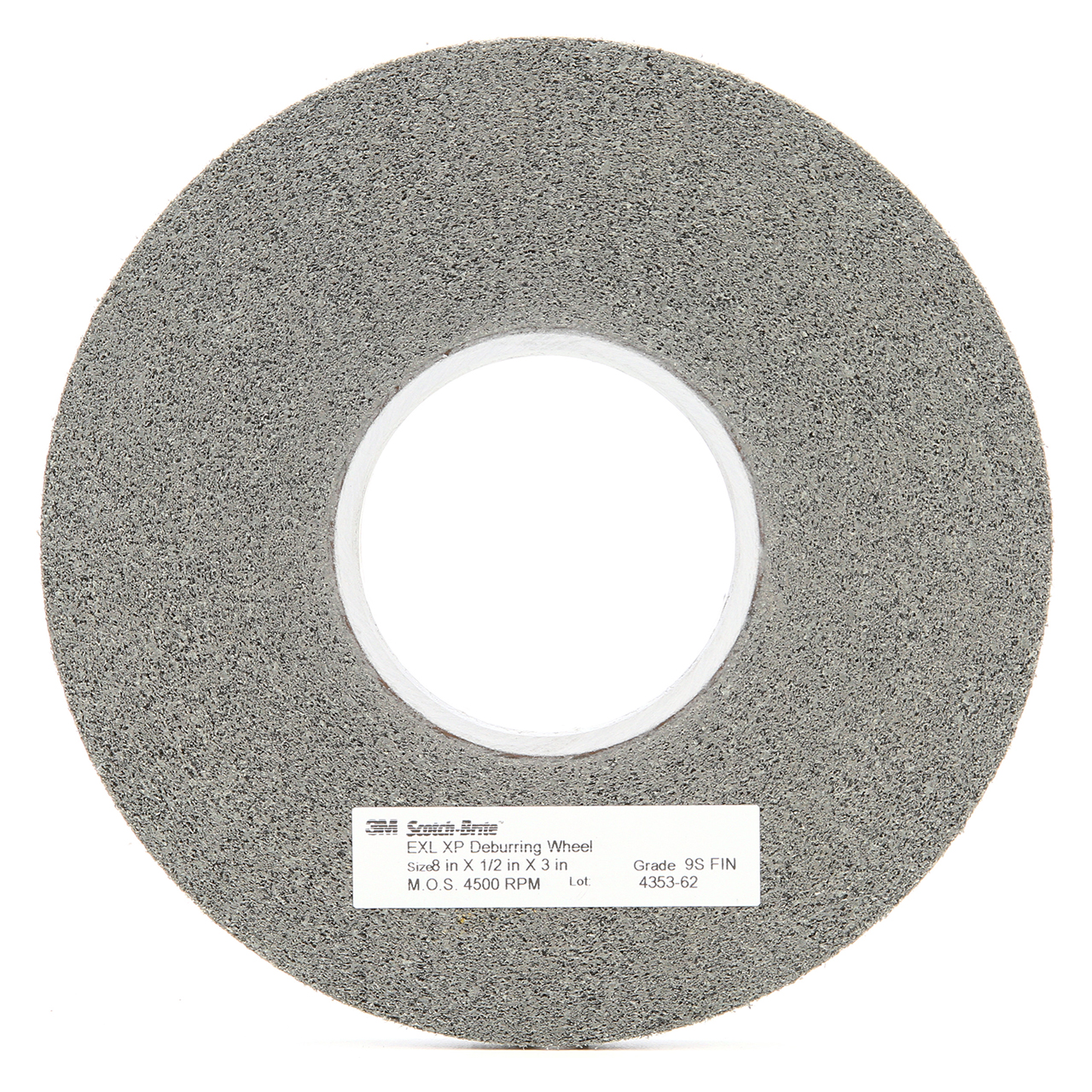 3M 7010366803 | Scotch-Brite 5" Hole Diameter x 12" OAD x 1/2" Width Fine Grade Silicon Carbide Deburring Wheel
