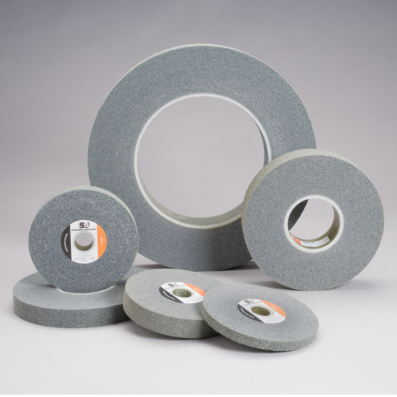 3M 7000047109 | 851933 Standard Abrasives 5" Hole Diameter x 12" OAD x 1" Width Fine Grade Silicon Carbide LDW Wheel